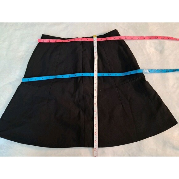 J.Crew A-Line Flared Mini Woven Tulip Skirt Black Lined Retro Stretch Size 00 - Picture 5 of 6